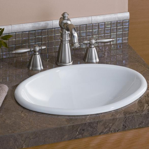 CheviotProducts Mini Vitreous China Oval DropIn Bathroom Sink